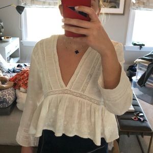 Urban Outfitters white top with 3/4 sleeves